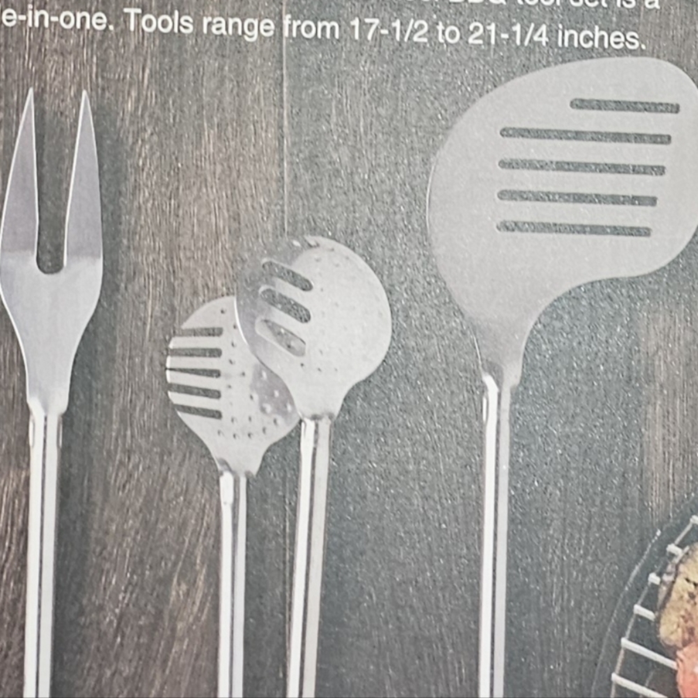 Golf Themed Stainless Steel BBQ Tool Set with Black & Green Handles - Picture 4 of 4